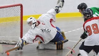 Crazy Ball Hockey GoalsSavesScrums [upl. by Allesig]