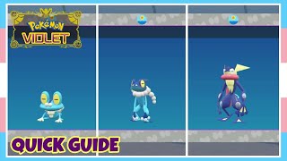 How To Evolve Froakie Into Frogadier Into Greninja In Pokemon Scarlet amp Violet  Quick Guide [upl. by Ahsikyw]