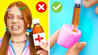 BRILLIANT PARENTING HACKS IN HOSPITAL  Pills or Candies Smart Food Recipes by 123 GO SCHOOL [upl. by Ut]