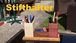 Holz Stifthalter aus vier verschiedene Holzarten [upl. by Ellenyl]