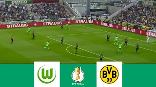 Wolfsburg vs Dortmund 10  DFB Pokal 2024  Match Highlights  Video Game Simulation [upl. by Amerak]