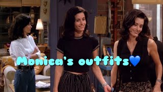 Monica’s CUTEST outfits in the first season of “Friends”💙 [upl. by Anaibaf655]