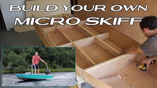 Simple BOAT BUILD for beginners How to Build a Solo Micro Skiff with Stitch amp Glue Boat Plans [upl. by Town]