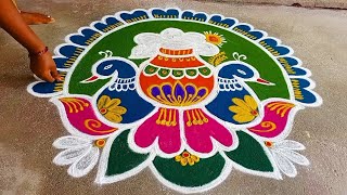 5×3 beautiful rangoli simple design 🙏🙏❤️😊😊 [upl. by Lauhsoj]