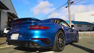 2017 Porsche 9912 Turbo S w Armytrix TurboBack Exhaust  Revs amp Backfires On Highway [upl. by Uos]