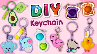 12 DIY KEYCHAIN IDEAS  How To Make Cute Key Chains  Donut Notebook Keychains and more [upl. by Eiliab879]