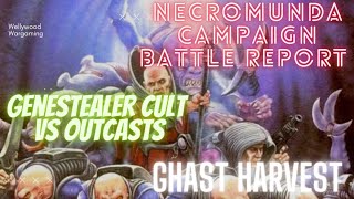 Outcasts vs Genestealer Cult  Ghast Harvest  Necromunda Battle Report [upl. by Gerlac]