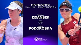 Tamara Zidansek vs Nadia Podoroska  2024 Hua Hin Quarterfinal  WTA Match Highlights [upl. by Lahcim]