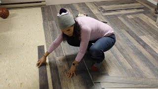 How to Install Vinyl Flooring Over Tiles Over Linoleum Tiles  Thrift Diving [upl. by Nnor756]