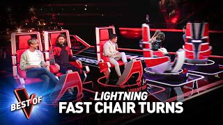 The FASTEST Chair Turns in the Blind Auditions of The Voice [upl. by Nalliuq649]