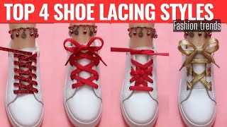 Top 4 Shoes lace styles  Shoes less style  Shoe lacing styles P171123 shoelaces lacing [upl. by Flavio501]