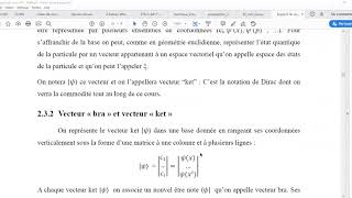 2 partie de cours formalisme mathématique de mécanique quantique [upl. by Aneloj]