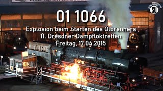 Must watch  Explosion in the firebox of steam locomotive 01 1066 [upl. by Riatsila]