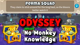 Odyssey Hard Mode  BTD6 Tutorial  almost No Monkey Knowledge  Perma Squad [upl. by Lenroc570]