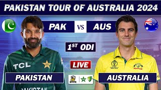 PAKISTAN vs AUSTRALIA 1ST ODI MATCH LIVE SCORES  PAK vs AUS LIVE MATCH  AUS BATTING [upl. by Naimerej]