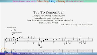 For Acoustic Fingerstyle Guitar with TABs  Try To Remember [upl. by Alysa]