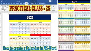 How to create a calendar in ms word   How to create one year calendar in ms word [upl. by Rurik788]