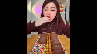 Asmr eating chocolate ice cream Crispy delicious short video [upl. by Vihs]