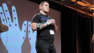 A glove to give the hearing impaired a new voice Polyproject at TEDxUdeM [upl. by Navy210]