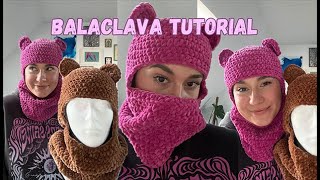 Jak zrobić kominiarkę  balaclavę misia na szydełku  tutorial 🧶🧸 [upl. by Nalla]