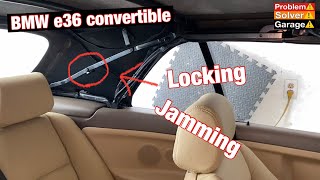 BMW e36 convertible roof locking jamming when lowering roof [upl. by Dietrich]