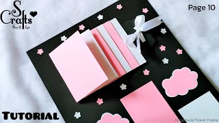 Scrapbook Tutorial ✂️ Page 10 Flower Frame Handmade gift making  Scrapbook making ideas  S Crafts [upl. by Nilyarg]