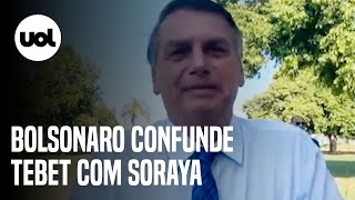 Após debate do SBT Bolsonaro confunde Simone Tebet com Soraya Thronicke [upl. by Raybin600]