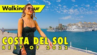 Best of Costa del Sol walking tours  summer 2022  Marbella to Málaga town amp beach virtual tours [upl. by Adnerad]