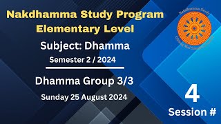 Dhamma Lecture 4 Group 33 Elementary Level  25 August 2024 [upl. by Neely]