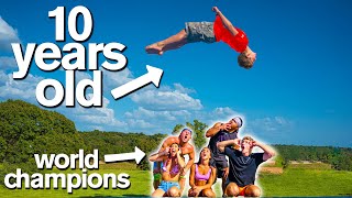 KID vs ADULTS EXTREME GYMNASTICS CHALLENGE [upl. by Devine]