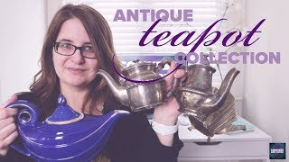 Teapot Collection full of ANTIQUE and VINTAGE teapots and a couple HOTEL WARE teapots [upl. by Haraz]