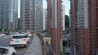 4KWalk through highrise residential buildings built on hills Future Ark Community GuiyangChina [upl. by Aretak967]