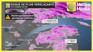 Risque de pluie verglaçante dici samedi [upl. by Antonie]