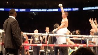 MOMENTS AFTER THE TOWEL WENT IN GENNADY GOLOVKIN v KELL BROOK  o2 ARENA  GGG v BROOK [upl. by Andrews]