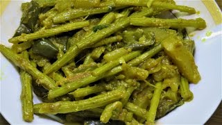 সাজনা এবং মিস্টি আলু দিয়ে চ্যাপা শুঁটকি । Shajna and Sweet potato with Chepa Shutki [upl. by Felske]