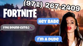 I GAVE OUT MY NUMBER AS A GIRL ON FORTNITE Voice Trolling [upl. by Ecirahs]