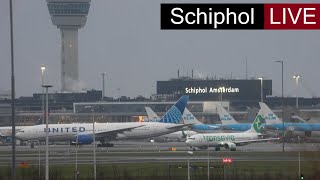 🔴 Airport Live Schiphol airport with ATC KLM 777 Delta Asia trip Static camera for now [upl. by Coco675]