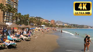 Malaga Beach Walk 4K 🌞 Costa Del Sol 🌞 Spain Beach August 2022  Playa De La Malagueta 🅼🅰🅻🅰🅶🅰 [upl. by Leyla567]