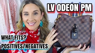 LOUIS VUITTON ODEON PM  POSITIVES NEGATIVES WHAT FITS AND MOD SHOTS [upl. by Gracia]