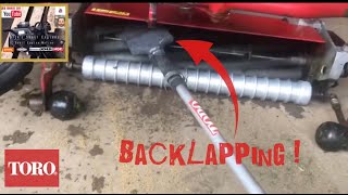 TORO Greensmaster 3250D How to Backlap Cylinder units greenkeeper mechanic howto [upl. by Thanasi]