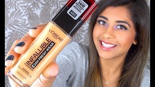 L’Oreal Infallible Fresh Wear 24HR Foundation  Review Demo amp Wear Test [upl. by Akinahc]