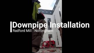 Guttering Downpipe Installation From a Cherrypicker [upl. by Obrien]