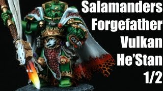 How to paint Vulkan HeStan the Forgefather of Salamanders Space Marines Warhammer 40k Airbrush 1 [upl. by Weatherley]