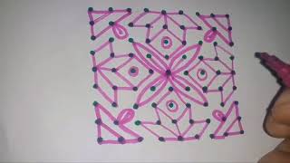 99 Dots Easy Sunday Special Rangoli Kolam Design Rojuvari Chukkala Muggulu [upl. by Searcy835]