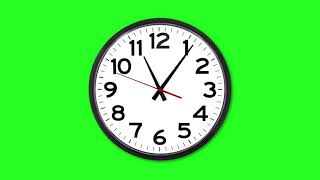 4k Green Screen Wall Clock Time Lapse  Very Fast Clock 12 hour  Analog Clock Watch  Running Time [upl. by Atinob]