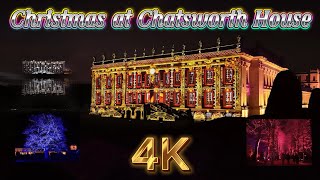 Spectacular Chatsworth House Christmas light trail amp animated light show 2023 UK DJI mini 4 pro 4K [upl. by Rance]