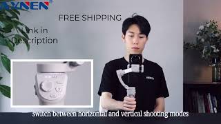 HQ6 3Axis Gimbal Handheld Stabilizer for Cellphone with Fill Light Face Tracking [upl. by Zetnod951]