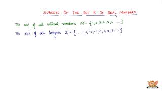 What are the subsets of Real Numbers [upl. by Ecirahc]