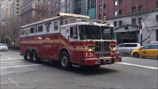 COMPILATION OF quotFDNY RESCUE 1 ONLYquot RESPONDING ON THE STREETS OF MANHATTAN IN NEW YORK CITY 03 [upl. by Bergeron693]