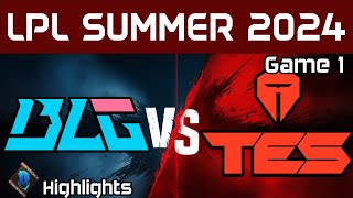 BLG vs TES Highlights Game 1 LPL Summer 2024 Bilibili Gaming vs Top Esports by Onivia [upl. by Buote802]